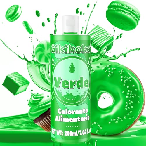 Colorante alimentar - Gikikoko 200 ml corantes alimentares alta concentrado, corante alimentar, corantes alimentares para ondants bolos bolachas da Páscoa - verde