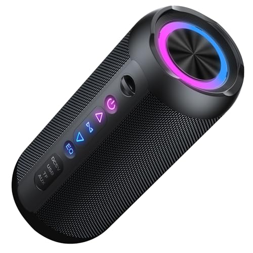 taopodo Altifalante Bluetooth portátil 5,4, 30 W altifalante Bluetooth poderoso, Duplo Graves Speaker, Reprodução 30H, IP7 à prova d'água, RGB luzes, TWS emparelhamento, suporta micro SD AUX TF cartão