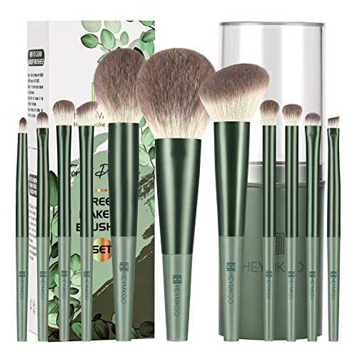 HEYMKGO Set pincéis de maquilhagem profissional pincéis maquilhagem Makeup Brushes Synthetic Kabuki com recipiente redondo para base de maquilhagem rubor sombra de olhos poder facial
