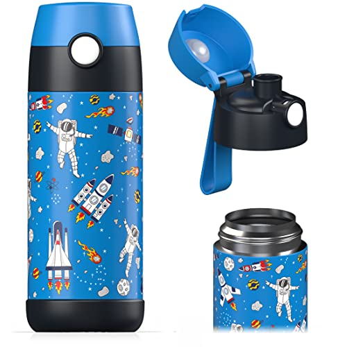 Jarlson® Garrafa de água para crianças MALI, garrafa de água térmica de aço inoxidável, sem BPA, à prova de fugas, garrafa infantil, 350 ml