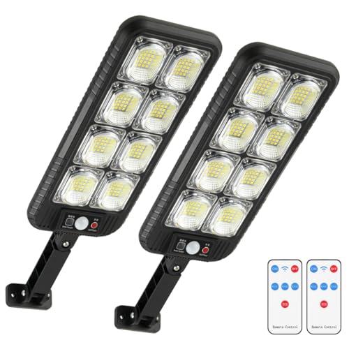 PEAKRO Luz solar para exterior, holofotes LED para exterior solares poderosos, com sensor de movimento, 200 LED lanternas solares, impermeável, 3 modos, ajustáveis candeeiro de parede para jardim,