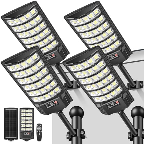 LEKIA Lâmpada solar exterior potente 7000 K, luz solar exterior com sensor de movimento e controlo remoto, focos LED solar, iluminação de 320°, impermeável luzes solares para jardim, rua (4)