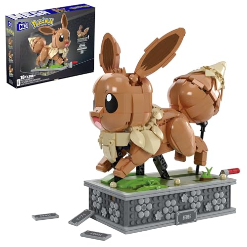 MEGA Pokemon Eeve em movimento + 1200 blocos de construção, brinquedo + 12 anos (Mattel HTH71)