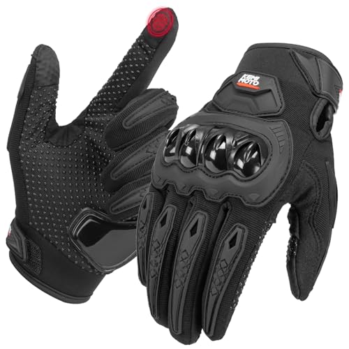KEMIMOTO Luvas de motocicleta para homem, luvas de proteção para motociclos, luvas respiráveis para exterior e ecrã tátil para homem e mulher, para motociclos, bicicletas, scooters, caça