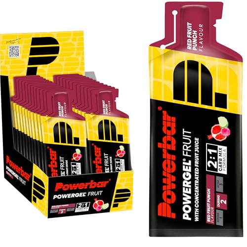 Powerbar PowerGel Fruit Red Fruit Punch 24 x 41 g, gel energético de alto carbono + sódio