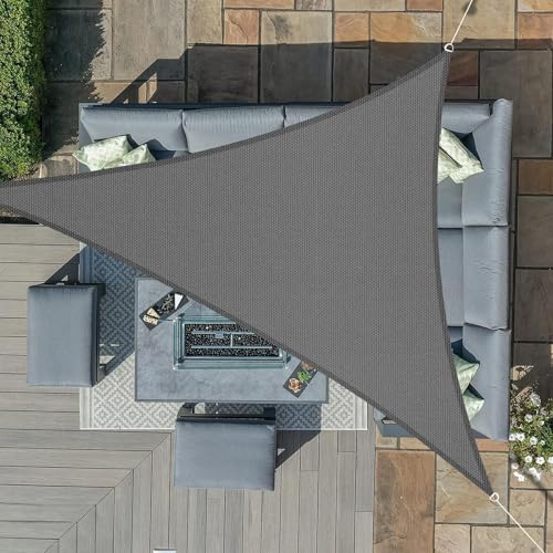 Sunnylaxx 4 x 4 m, vela de sombra, triangular grafite toldo exterior, terraço, proteção contra raios UV, para exteriores, pérgolas e jardim, terraços