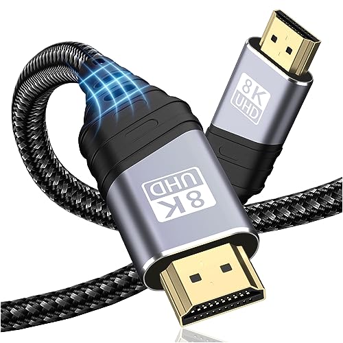 TEFLOTY Cabo HDMI 2.1, cabo HDMI 8K de alta velocidade Ultra HD 48Gbps 8K@60Hz 4K@120Hz 7680P eARC HDCP 2.2&2.3 DTS: X compatível com HDTV, PS5/4/3, Xbox Series X/S, monitor MEhr (1 M) )