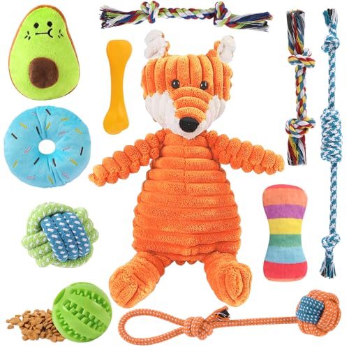 AMFUN Brinquedos masturáveis para cães pequenos, 11 brinquedos masturbáveis para cachorros, criadores para cães pequenos, para cachorros para a dentição lindos brinquedos