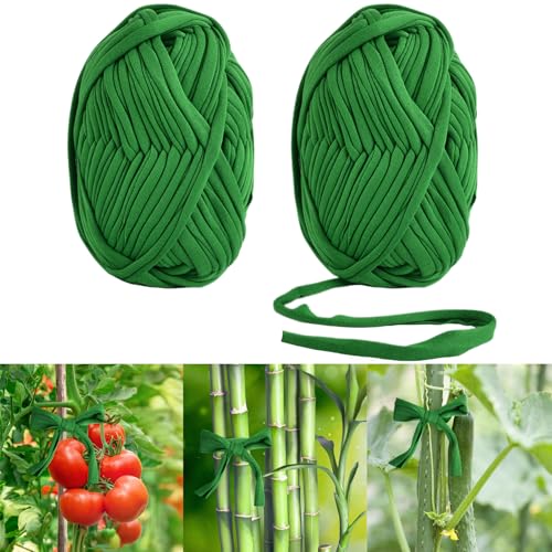 DIELIANHUA 2 rolos de laços para plantas, 30 m cordão para plantas, corda para plantas macias, aderência elástica para plantas, cordão de jardinagem para prender plantas trepadeiras e legumes