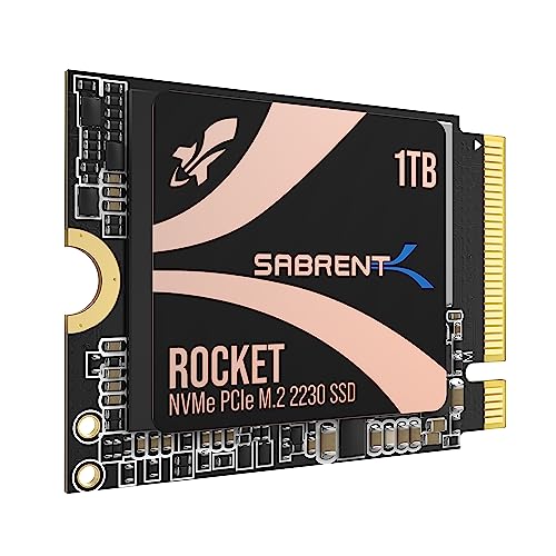 SABRENT 2230 M.2 NVMe Gen 4 1TB, SSD interno 4750 MB/s leitura, PCIe 4.0 X4, unidade de estado sólido interna, compatível com Steam Deck, Surface Pro, PCs, NUCs e portáteis [SB-21300 -1 TB] 12