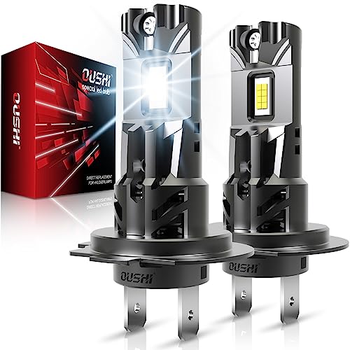 Lâmpadas H7 LED de carro, OUSHI 16000LM 80 W 500 % luminosidade 6000 K branca Xenon 1:1 mini tamanho não requer adaptador Plug and Play lâmpadas LED H7 Canbus, 2 peças