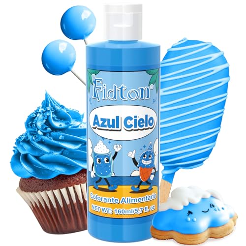 Corante alimentar 160 ml - grande capacidade corantes alimentares substituição altamente concentrada para decoração de bolos, cor alimentar para ondant cores, donuts - azul céu
