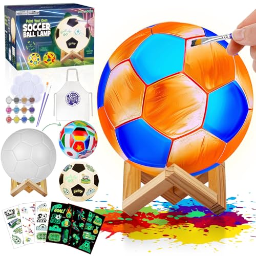 DIY-LAOESE Kit de candeeiro de bola de futebol, jogos, pintura, brinquedo criativo, artesanato, presentes para crianças 3-12 anos