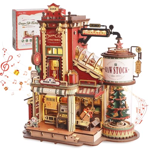 ROKR Puzzle 3D de madeira Dream Gift Factory casacos para construir adultos presentes de Páscoa Natal caixa de música EAB01