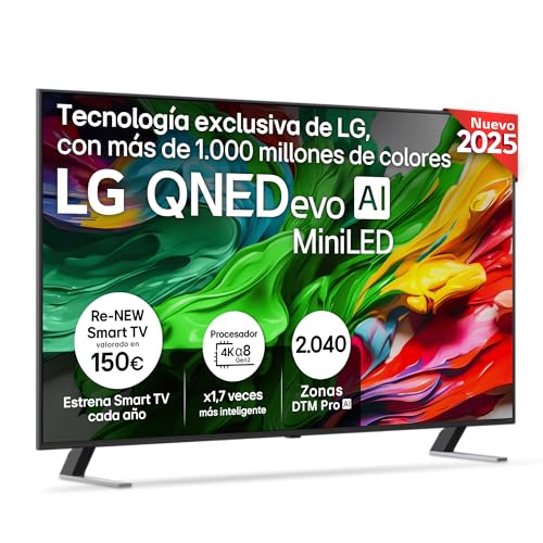 LG 65QNED85A6C Televisão 65", 4K QNED EVO, Smart TV, WebOS 25, processador potente e inteligente, MiniLED AI, Super Upscaling, Dolby Vision e Dilgital Plus, Alexa/Google Assistant, preto