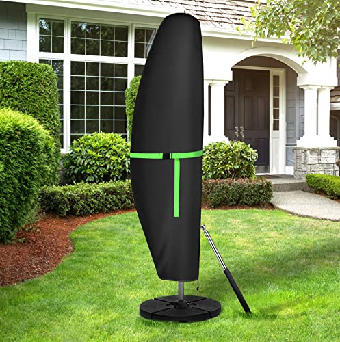 GEMITTO Capa protetora para para-sol, cobertura impermeável para guarda-sol de jardim, cobertura impermeável com fecho de correr para guarda-sol (265 x 40/70/50 cm, 420D)