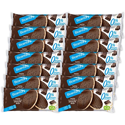 Bicentury - Tortite de arroz integral com chocolate preto 0%, sem adição de açúcarros (14 unidades)