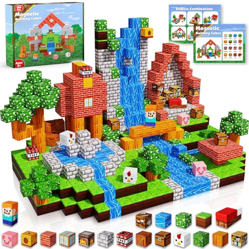 Blocos magnéticos brinquedo de construção mina magnética mundo 100 peças blocos magnéticos construção crianças brinquedo criativo Montessori para crianças a partir de 4 anos blocos magnéticos