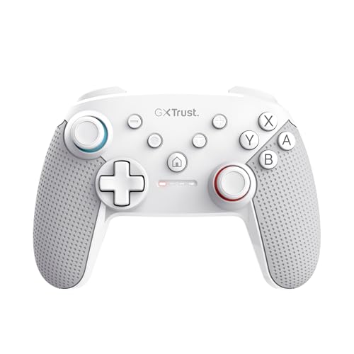 Trust GXT 1246W Muta comando Nintendo Switch sem fios com Bluetooth, vibração de duplo choque, sensor de controlo, função turbo, 15 h de jogo, controlador para Nintendo Switch, Lite, OLED, branco