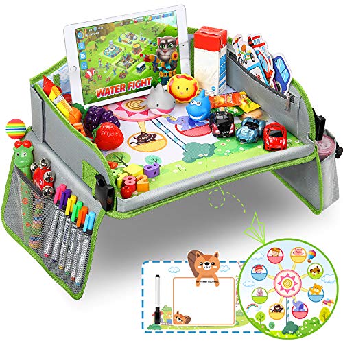 lenbest Mesa de carro para crianças, mesa para crianças no assento de carro, placa impermeável do carro, viagem crianças Play Tray, mesa para crianças, bandeja para carro, carro, avião