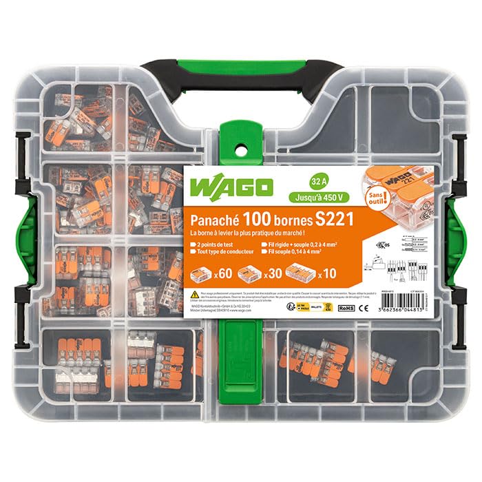 Wago - Pasta de 100 terminais S221 (60 x 2E + 30 x 3E 10 x 5E)