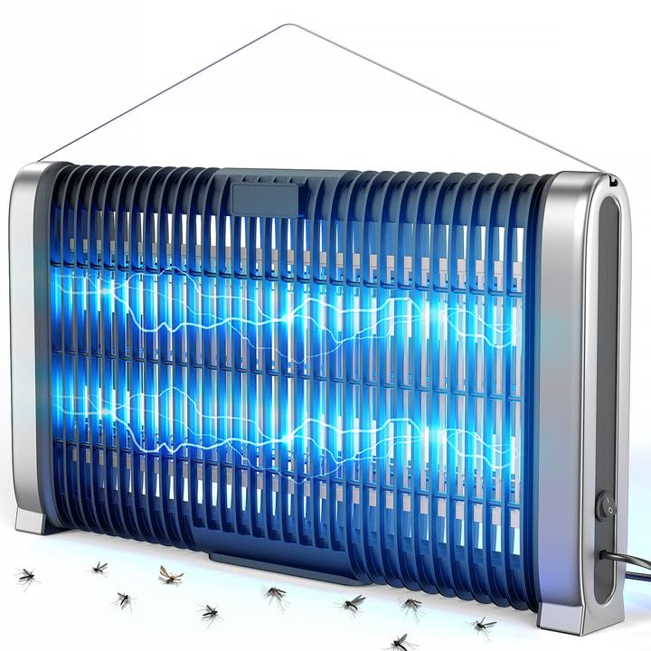 NIIYOCA Raquete mosquitos elétrica, candeeiro anti-mosquitos 4200 V 40 W tubo duplo UV, mata mosquitos elétrico não tóxico, armadilha elétrica contra elétrico para interior e exterior