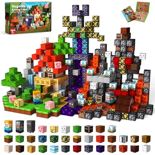 Goody King Blocos magnéticos construção crianças 150 peças aventuras na floresta com uma viagem no tempo blocos de construção magnéticos brinquedos de 3 4 5 6 7 8 9 anos presentes para crianças