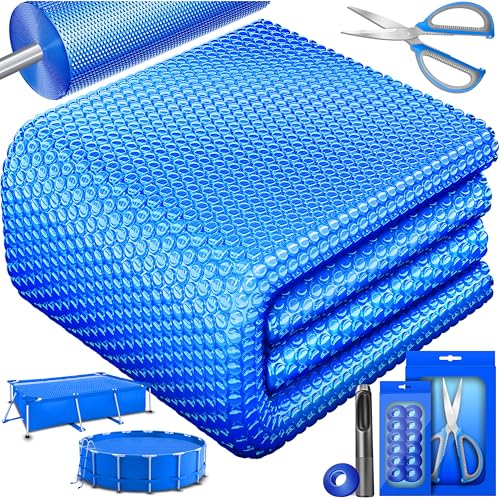 KESSER® Lona solar para piscina redonda Ø 244 cm | Lona solar de piscina aquecimento da piscina de folha solar para aquecer a água lona térmica, azul, Ø 427 cm