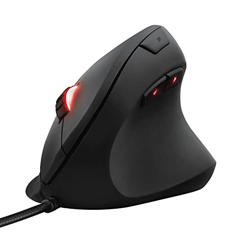 Trust Gaming GXT 144 Rexx rato vertical, ergonómico RGB 250-10000 dpi, 6 botões programáveis, para PC, computador, desktop, jogos - preto