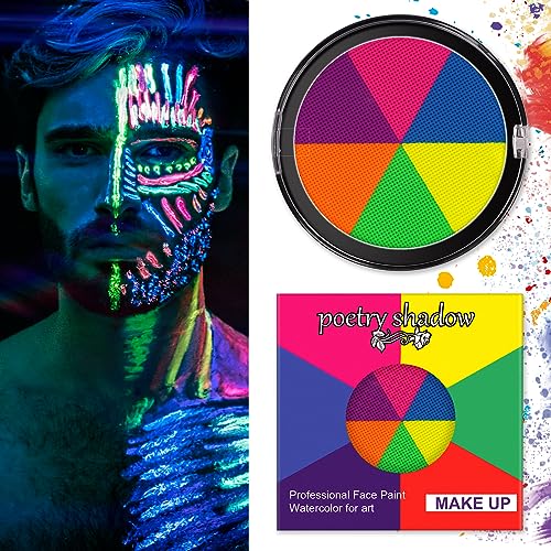 LOPHE Tinta fluorescente no escuro, 30 g pintura facial crianças hipoalergénico de 6 cores, néon pintura facial e corporal segurança, maquilhagem para meninas Halloween festival cosplay