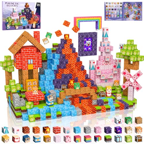 Crifeton Blocos magnéticos construção crianças 150 peças 2 cm 3 magnéticas, jogo Magnetic Blocks Tiles construção, brinquedos Montessori para crianças 4 5 6 7 8 9 10 11 presentes de aniversário para