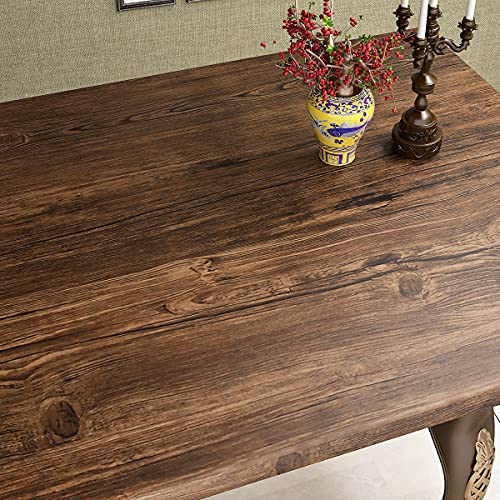FunStick Papel autocolante para móveis efeito de madeira castanho 40 cm x 6 m autocolantes de parede decorativos PVC papel de parede autocolante impermeável papel de parede para mesa gaveta armário