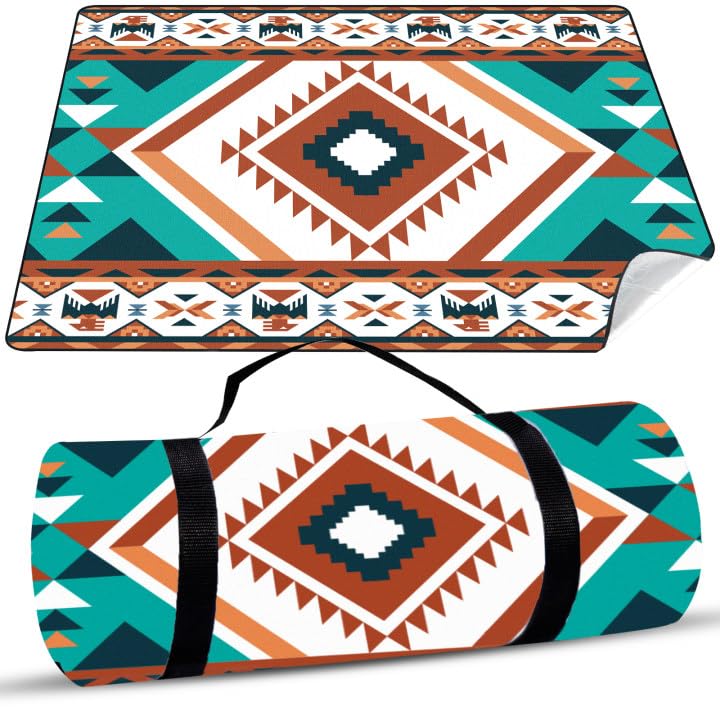 MAISITOO Cobertor de piquenique impermeável, 200 x 200 cm, tapete dobrável grande com base isolante e alça, tapete exterior para praia, jardim, campismo, família e atividades ao ar livre