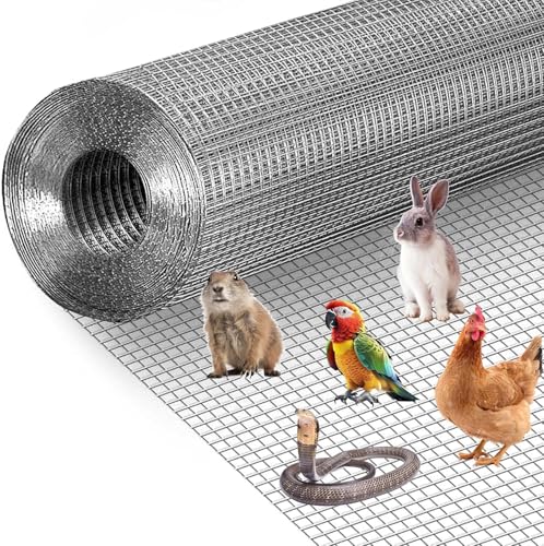 Amagabeli Malha soldada galvanizada malha soldada 6,3 x 6,3 mm/120 cm, rolo 15 metros rolo de malha arame metálico espessura do fio 0,61 mm malha passareira metálica