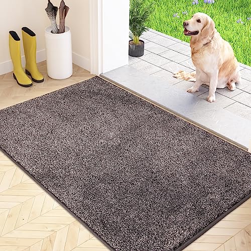 FCSDETAIL Tapete de proteção contra pó, tapete antiderrapante lavável na máquina, felpudo de entrada com microfibras suaves absorventes para cães, entrada, porta e corredor
