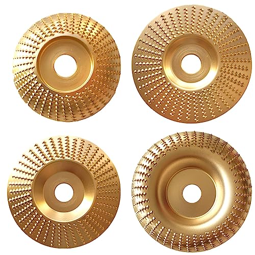 KtbeYTi 4 peças moagem moedor de madeira de calibre 22,2 mm, disco abrasivo de madeira, moagem de madeira disco, para esculpir madeira, desbaste de madeira