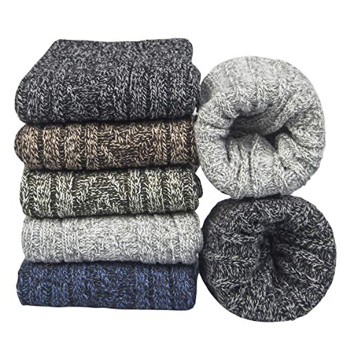YSense Beau 5 Pares de Calcetines Lana Merino Mujer, Termicos Invierno Grueso Antideslizante Desenderismo Premium Transpirables para Mujeres