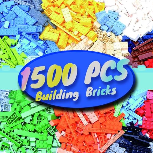 HUIZDQ 1500 Blocos clássicos para meninos e meninas, a partir dos 6 anos, compatíveis com as principais marcas