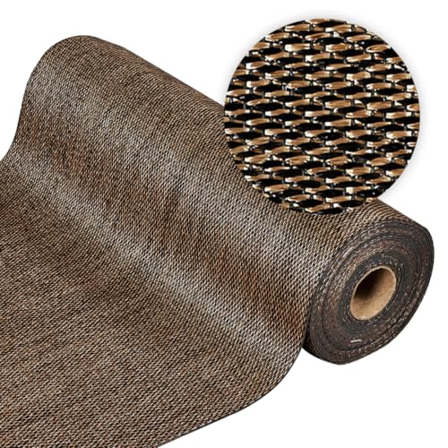 STORESDECO Tapete vinílica de tecido entrançado premium de alta gama lavável antiderrapante tapetes de vinil passadeira PVC para sala de estar cozinha corredor exterior terraço castanho 80 cm x 2