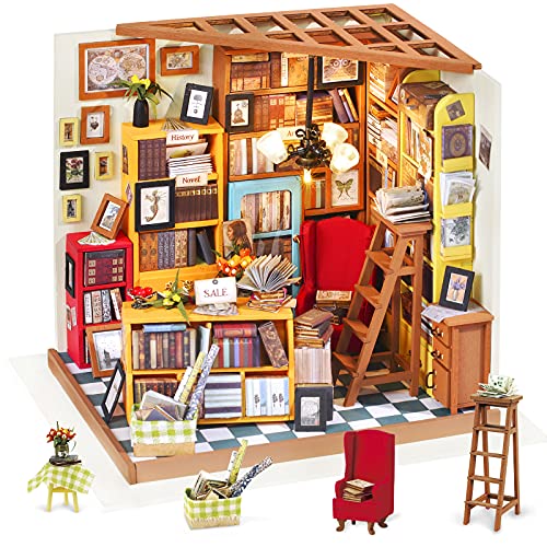 Rolife 3D Kit-Tops Casa de bonecas de madeira com luz, café em miniatura, construção manual, brinquedos para crianças com 14-17 anos de idade, presentes para adultos