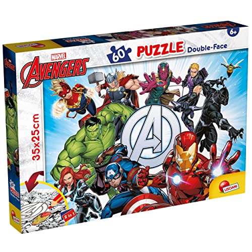 Lisciani - Puzzle Marvel 60 peças Avengers, multicolorido (99658) - Quebra-cabeças com os Vingadores da Marvel, diversão e desafios para fãs de todas as idades.