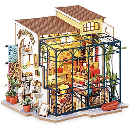 Rolife DIY Casas de bonecas miniaturas madeira para montar miniatura casa casacos para construir adultos meninas e meninos 14 anos até, Emily's Flower Shop