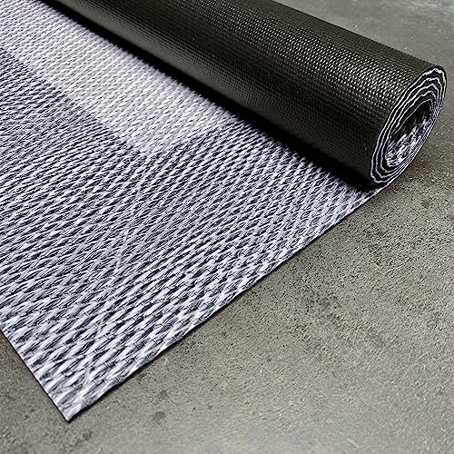 STORESDECO Tapete vinílica de tecido entrançado premium de alta gama lavável antiderrapante tapetes de vinil resistentes para sala de estar cozinha quarto casa de banho corredor cor cinzento claro 200