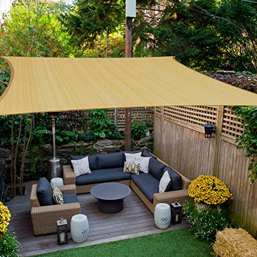 HAIKUS Toldo, vela de sombra, retangular, 3 x 3 m, respirável, resistente e 98% de proteção contra raios UV, para exteriores, jardim, terraços (areia)