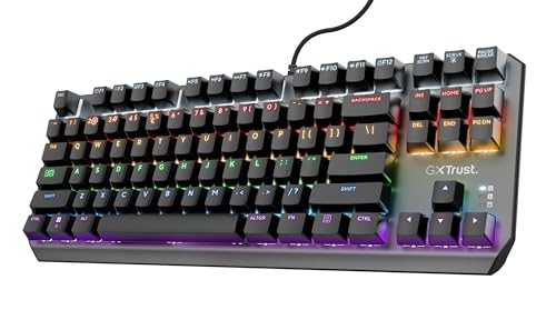 Trust Gaming 24407 GXT 834 teclado mecânico TKL, iluminação LED, interruptores Outemu Red, USB teclado Gaming para Windows, Mac, PC, computador, portátil, preto