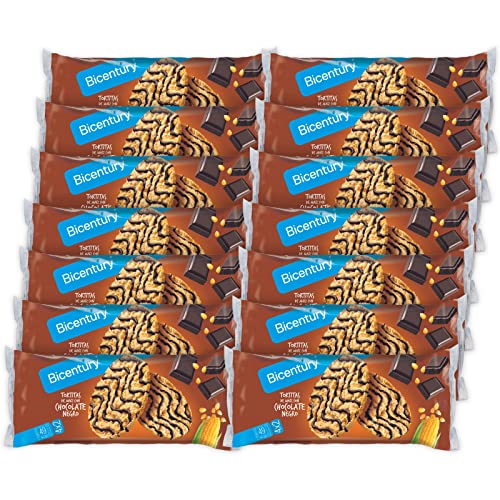 Bicentury - Tortitas de milho banhadas com chocolate preto (14 unidades)