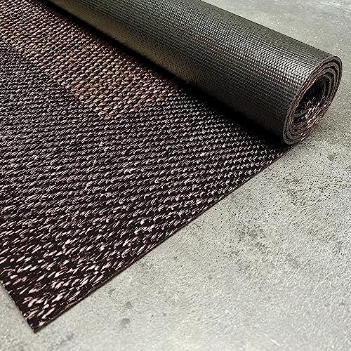 STORESDECO Tapete vinílica de tecido entrançado premium de alta gama lavável antiderrapante tapetes de vinil resistentes para sala de estar cozinha quarto casa de banho corredor cor bronze preto 160 x