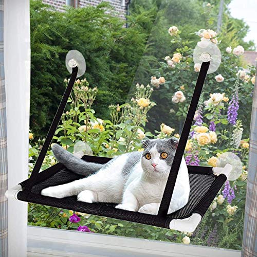 Afufu Janela de gato cama de rede, cama de rede para gato prateleiras de segurança para assentos de descanso para animais de estimação, grandes para dormir e tomar o sol (suportar até 10 kg)
