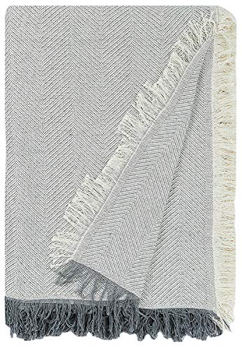 Martina Home Foulard multiuso espinha 300 x 260 cm, cru / cinzento