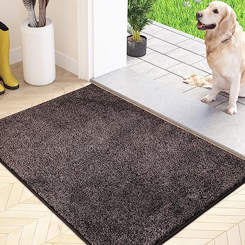 FCSDETAIL Tapete de proteção contra pó, tapete antiderrapante lavável na máquina, felpudo de entrada com microfibras suaves absorventes para cães, entrada, porta e corredor